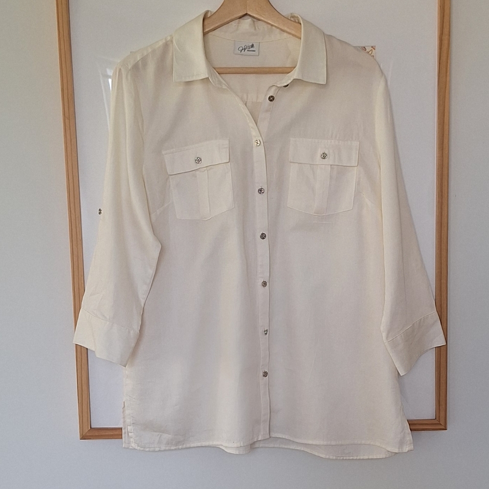 Jaclyn Smith Cotton Button-up